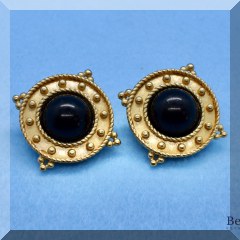 J34. Carolee black and goldtone clip on earrings. - $12